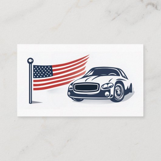 アメリカ国旗の車の愛国的な自動車整備士サービス 名刺 (裏面)