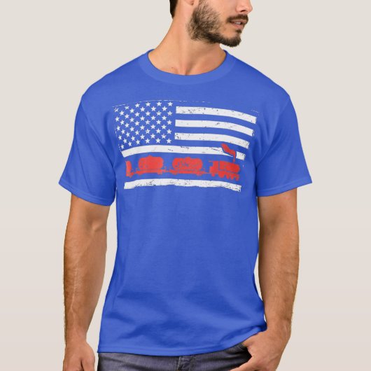 アメリカ国旗の車掌 Tシャツ (正面)