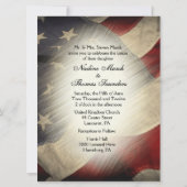 アメリカ国旗の軍人向け結婚式招待状（写真付き） 招待状 (裏面)