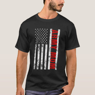 アメリカ国旗の軍隊ママ贈与軍マザー Tシャツ