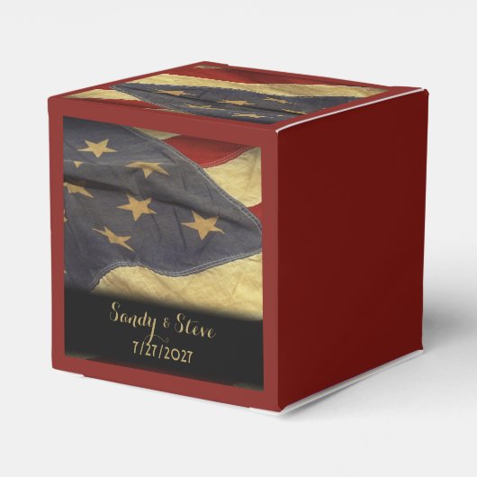 アメリカ国旗の軍隊結婚ズ フェイバーボックス (裏面サイド)