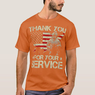 アメリカ国旗の退役軍人の日ありがとう Tシャツ
