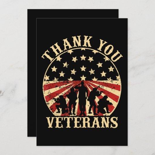 アメリカ国旗の退役軍人デーサンキュー退役軍人 セーブザデート (正面/裏面)