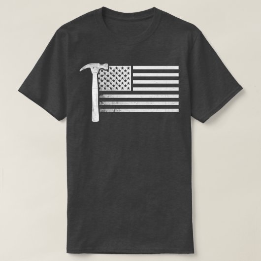 アメリカ国旗の退職したカーペンターカッコいいシャツ Tシャツ (デザイン正面)