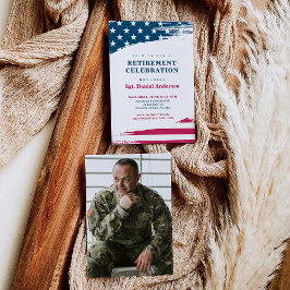 アメリカ国旗の退職パーティの招待状軍隊 招待状