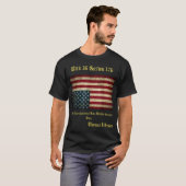アメリカ国旗の遭難逆Thomas Jefferso Tシャツ (正面フル)