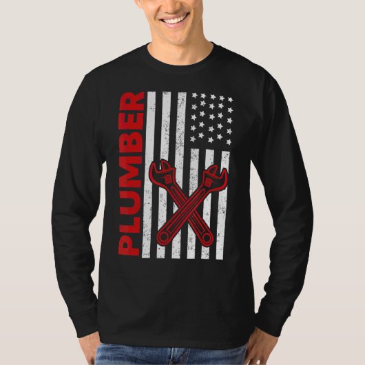 アメリカ国旗の配管工メンズウーマンプルマンパトリ Tシャツ (正面)