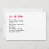 アメリカ国旗の野球の記念日を保存しよう 招待状 (裏面)