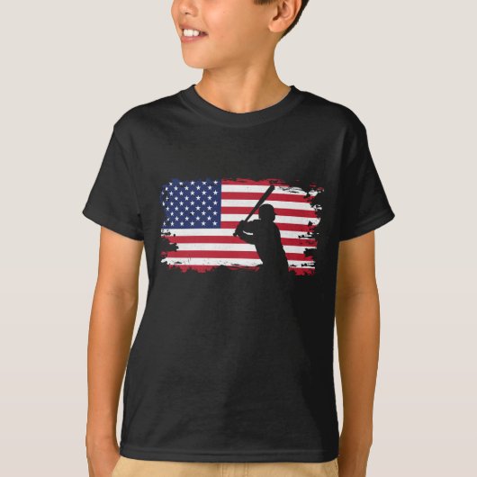 アメリカ国旗の野球アパレル – 野球 Tシャツ (正面)