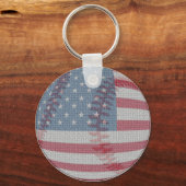 アメリカ国旗の野球キーチェーン キーホルダー (正面)