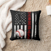 アメリカ国旗の野球チームおもしろいヴィンテージ クッション (ブランケット)