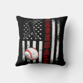 アメリカ国旗の野球チームおもしろいヴィンテージ クッション (裏面)