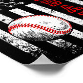 アメリカ国旗の野球チームおもしろいヴィンテージ ポスター (角)