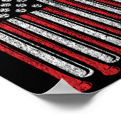 アメリカ国旗の野球チームおもしろいヴィンテージ ポスター (角)