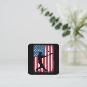 アメリカ国旗の野球チームのギフト男性へボーイズガール スクエア名刺 (スタンド正面)