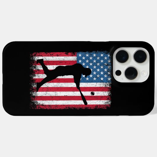 アメリカ国旗の野球チームのギフト男性へボーイズガール Case-Mate iPhoneケース (裏面 (横))