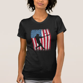 アメリカ国旗の野球チームのギフト男性へボーイズガール Tシャツ