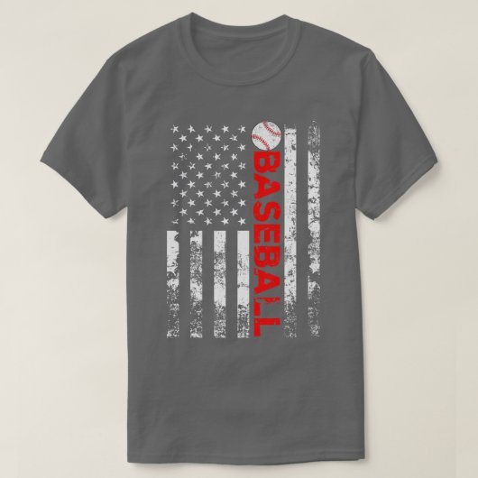 アメリカ国旗の野球チームのギフト Tシャツ (デザイン正面)