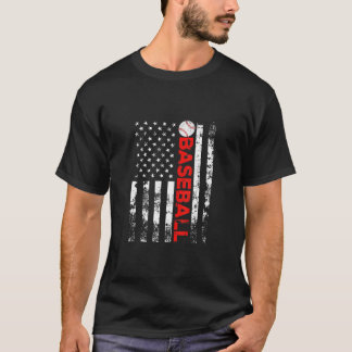 アメリカ国旗の野球チームギフトTシャツ Tシャツ