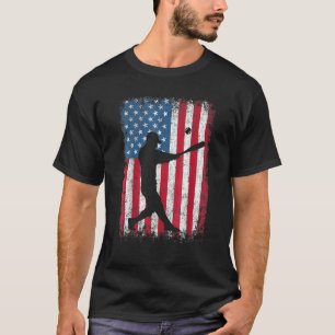 アメリカ国旗の野球チームメンズボーイズキッズガールウォー Tシャツ