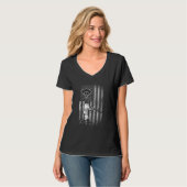 アメリカ国旗の野球チームヴィンテージアメリカ国旗の父親 Tシャツ (正面フル)
