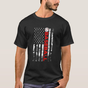 アメリカ国旗の野球チーム – 私のための野球旗 Tシャツ