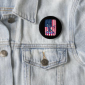 アメリカ国旗の野球選手こうもり愛国的4位 缶バッジ (インサイチュ)