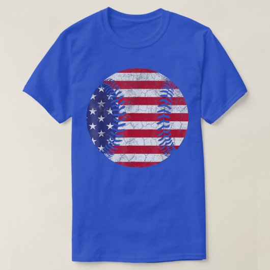 アメリカ国旗の野球TJuly 4th USA 男性へ Women Tシャツ (デザイン正面)