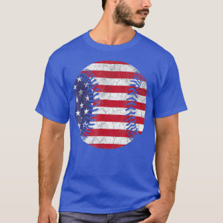 アメリカ国旗の野球TJuly 4th USA 男性へ Women Tシャツ