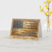 アメリカ国旗の金ゴールドの葉 カード (黄色い花)