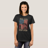 アメリカ国旗の釣りリール メンズ 父の日 プレゼント クール Tシャツ (正面フル)
