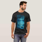アメリカ国旗の釣り Tシャツ (正面フル)