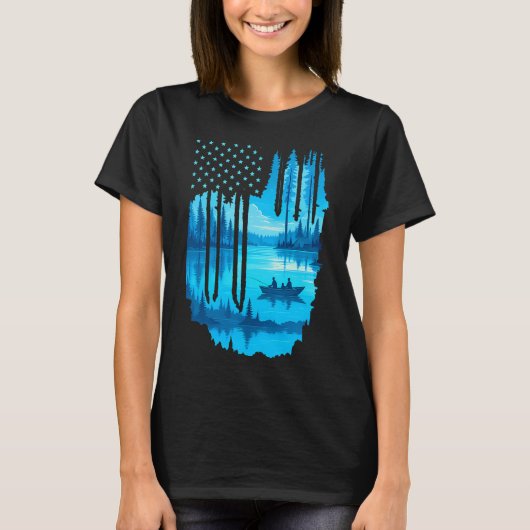 アメリカ国旗の釣り Tシャツ (正面)