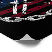 アメリカ国旗の鉄工と道具 ポスター (角)