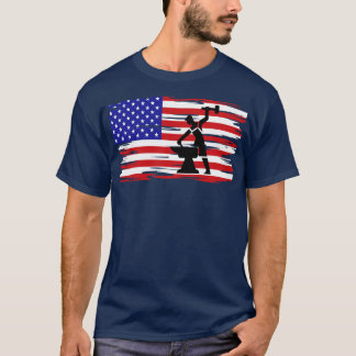 アメリカ国旗の鍛冶屋アンビ Tシャツ