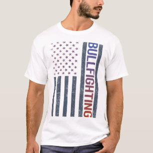 アメリカ国旗の闘牛ブルファイター Tシャツ