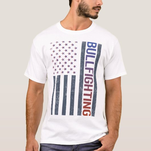 アメリカ国旗の闘牛ブルファイター Tシャツ (正面)