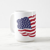 アメリカ国旗の雲のコーヒーマグ コーヒーマグカップ (正面左)