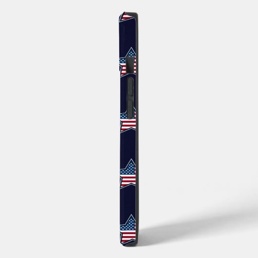 アメリカ国旗の青い星の斜めの星とストライプ Case-Mate iPhoneケース (裏面 / 左)