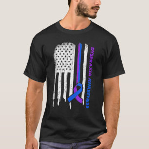 アメリカ国旗の青&紫リボン異常夏認識度 Tシャツ