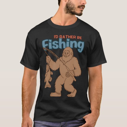 アメリカ国旗の面白い魚釣り漁師 アメリカ国旗 F Tシャツ (正面)