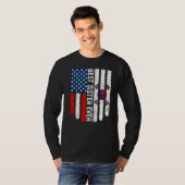 アメリカ国旗の韓国国旗の最高の姉妹Ever Fa Tシャツ (正面フル)