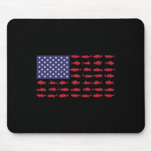 アメリカ国旗の魚釣りシャツ、7月4日愛国少年 マウスパッド