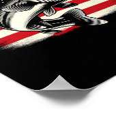 アメリカ国旗の魚魚釣り愛国心 ポスター (角)