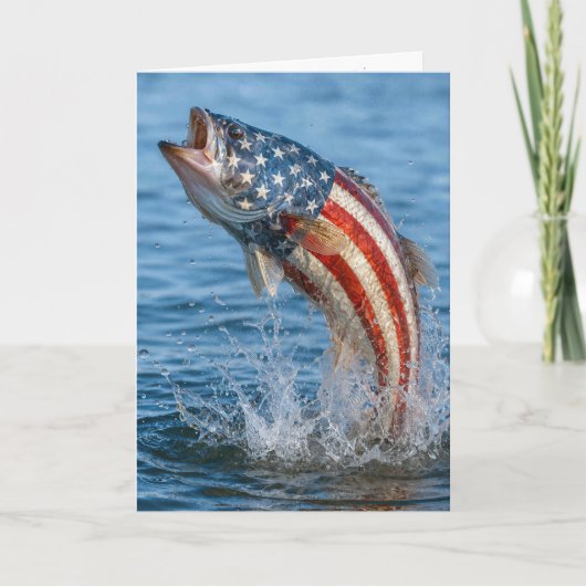 アメリカ国旗の魚 カード (正面)