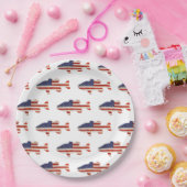 アメリカ国旗の魚（白） ペーパープレート (パーティー)