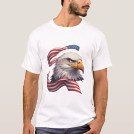 アメリカ国旗の鷲のギフト メンズ レディース Tシャツ