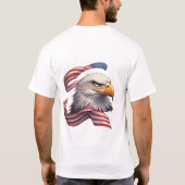 アメリカ国旗の鷲のギフト メンズ レディース Tシャツ (裏面)