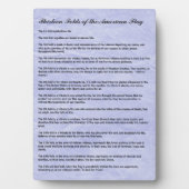 アメリカ国旗の13回折り（弔旗） フォトプラーク (正面)