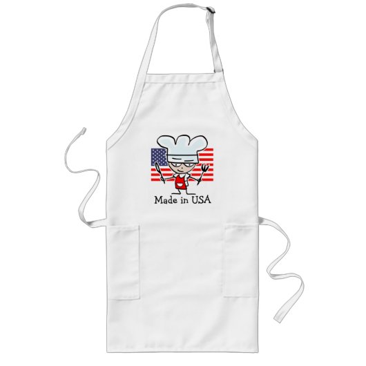 アメリカ国旗のBBQ調理エプロン - アメリカ製 ロングエプロン (正面)